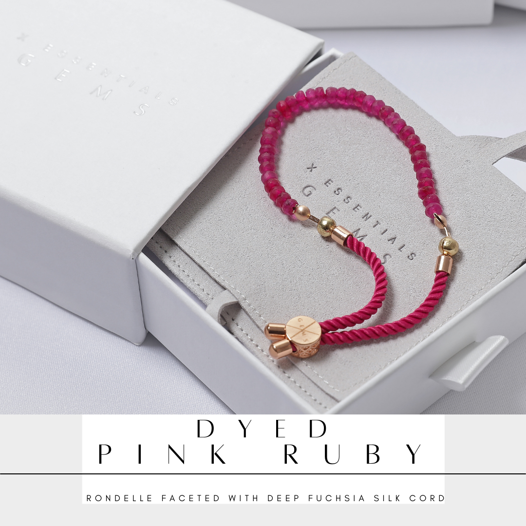 Pink Ruby Silk Cord Bracelet